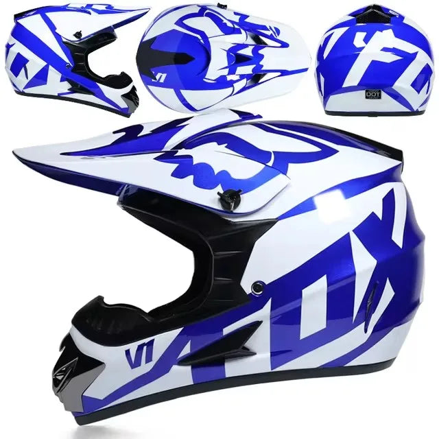 Motorcycle Downhill Full Face Helmet with Goggles – Motocross / MTB / Off-Road