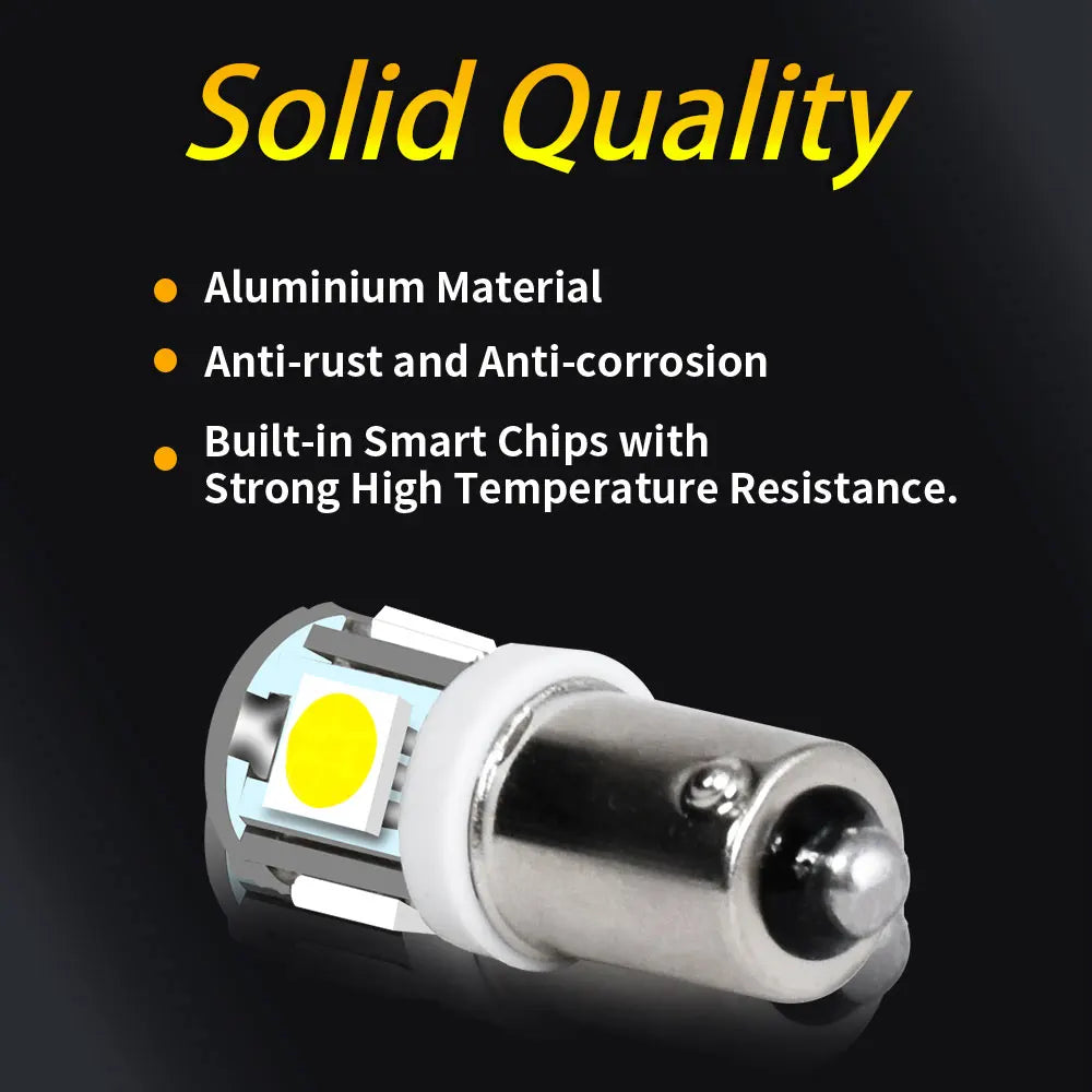 Ultra Bright BA9S 5050 5SMD LED Bulbs – Turn Signal, Dome, Brake, Reverse, Interior & Clearance Lights