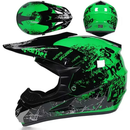 Motorcycle Downhill Full Face Helmet with Goggles – Motocross / MTB / Off-Road