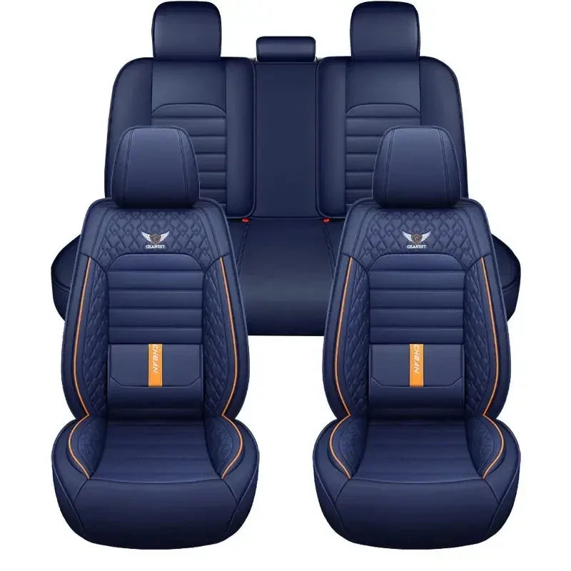 5 Seat Full Set Breathable Napa Leather Car Seat Cover – Luxury Fitted, Ergonomic Design with Fixed Lumbar Support