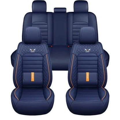 5 Seat Full Set Breathable Napa Leather Car Seat Cover – Luxury Fitted, Ergonomic Design with Fixed Lumbar Support