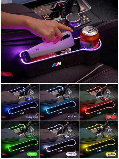 Car USB Charging Light Seat Storage Case
