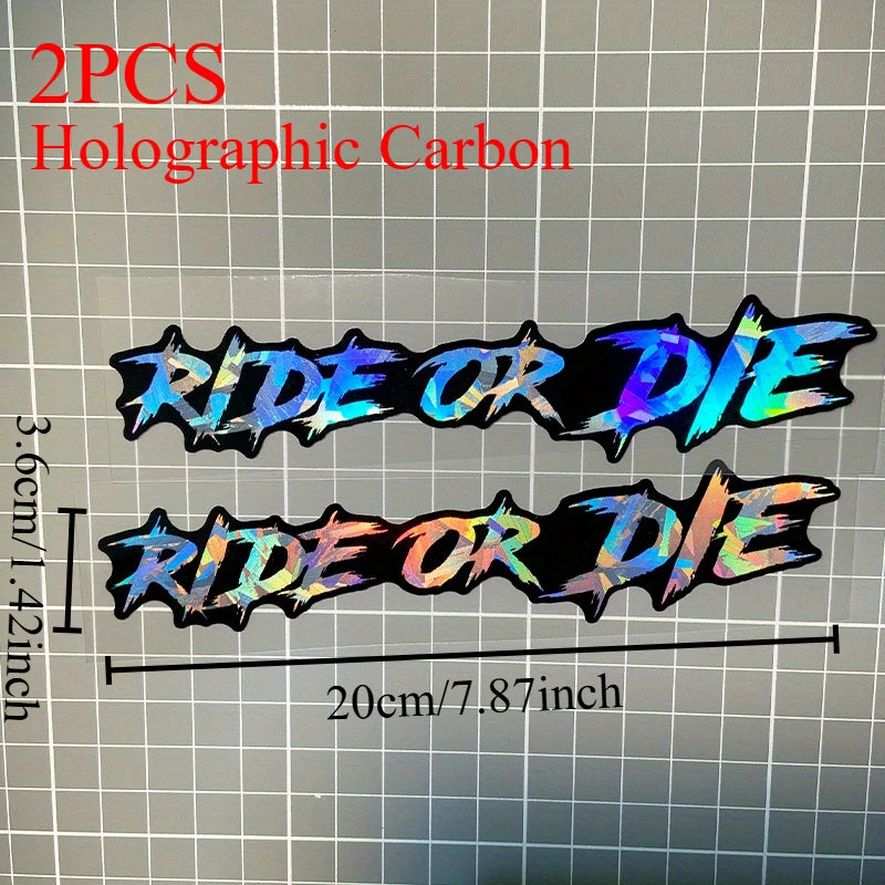 2PCS Ride or Die Motorcycle Helmet Stickers