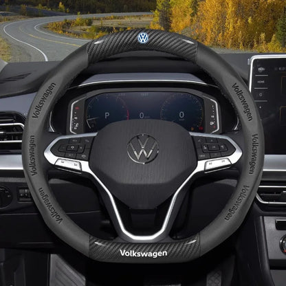 Carbon fiber Leather Car Steering Wheel Cover