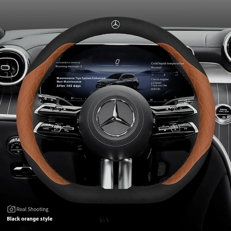 Leather Suede Steering Wheel Cover – Non-Slip & Comfortable