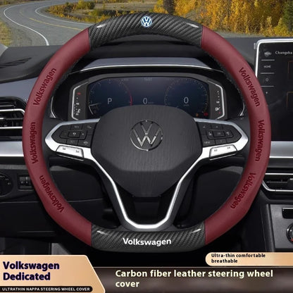 Carbon fiber Leather Car Steering Wheel Cover