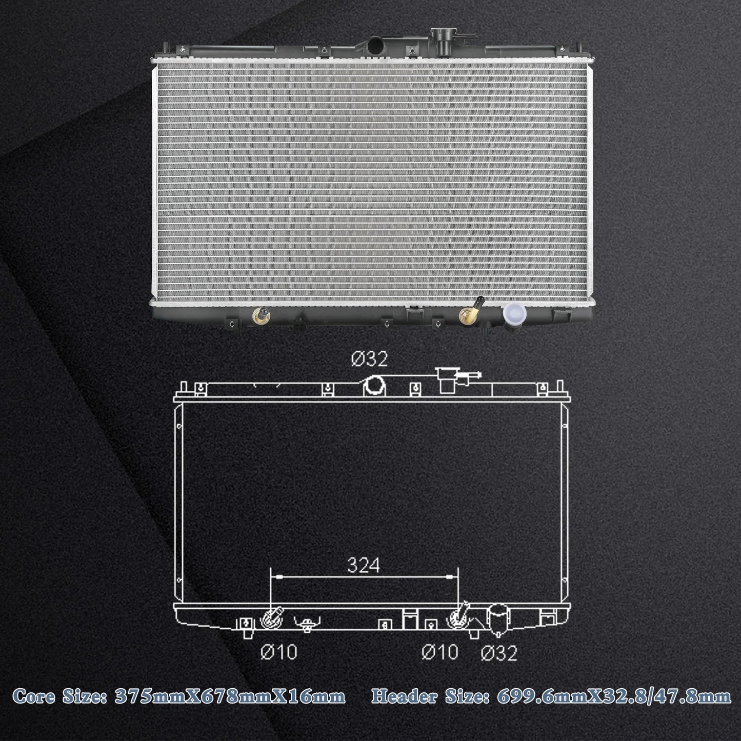 Car Aluminum Radiator for Honda Accord 1998-2002