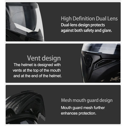 High-Quality DOT Motorcycle Helmet – Four Seasons Modular Flip-Up Motocross Racing Helmet