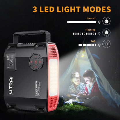 UTRAI 4-in-1 2000A Jump Starter Power Bank with 16000mAh Capacity and 150PSI Air Compressor