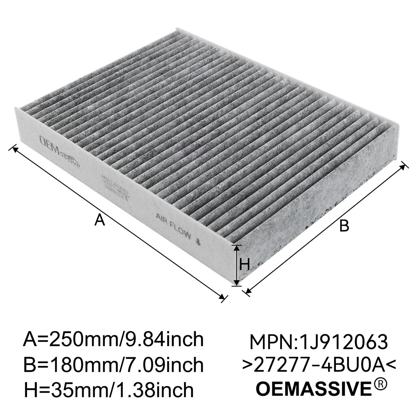 Pollen Cabin Air Filter 272774BU0A / 272774BR0A for Nissan