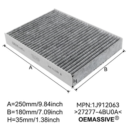 Pollen Cabin Air Filter 272774BU0A / 272774BR0A for Nissan