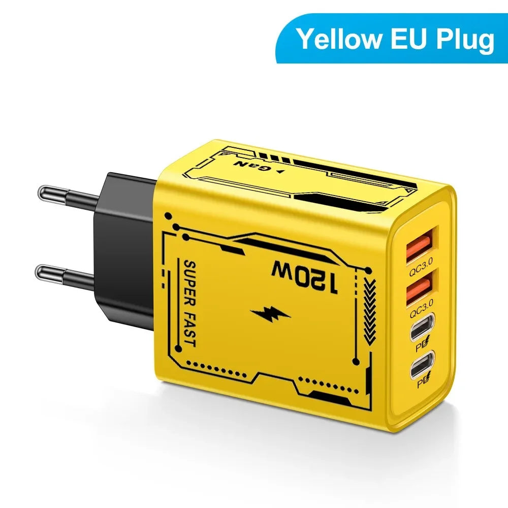 4 Ports USB C  Fast Charger Adapter