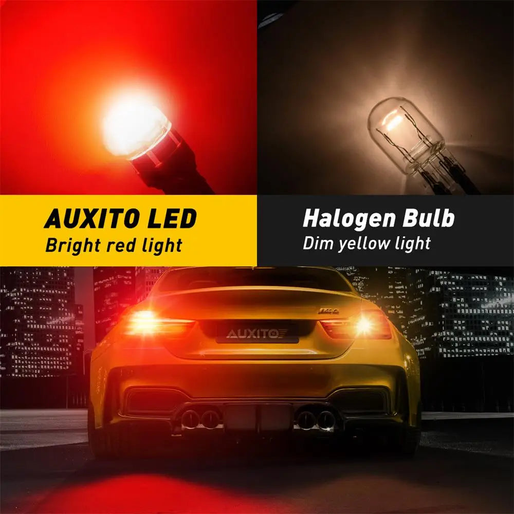2Pcs AUXITO 7443/7440 T20 Red LED Bulbs