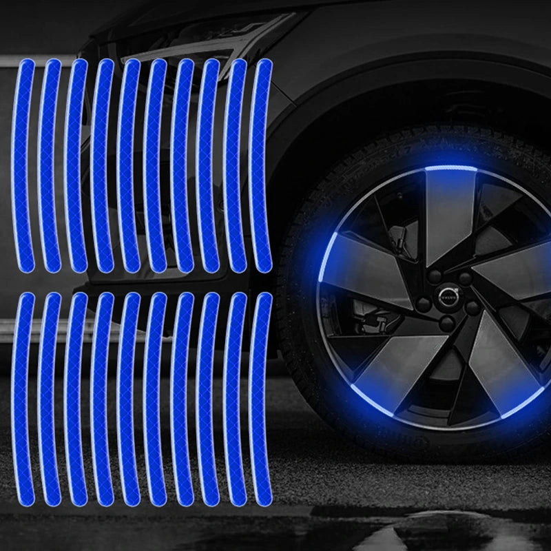 20pcs Car Wheel Hub Reflective Sticker