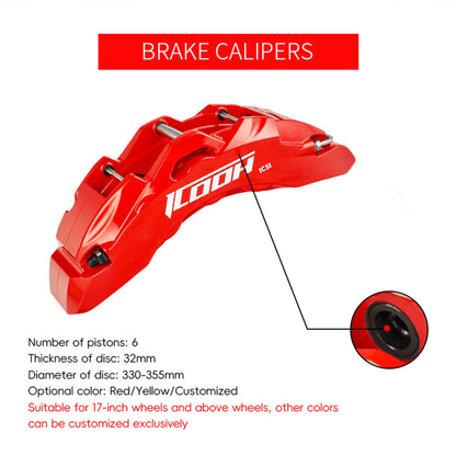 Front Brake Caliper Kit 6-Piston for Audi A6 C5/C6/C7/C8