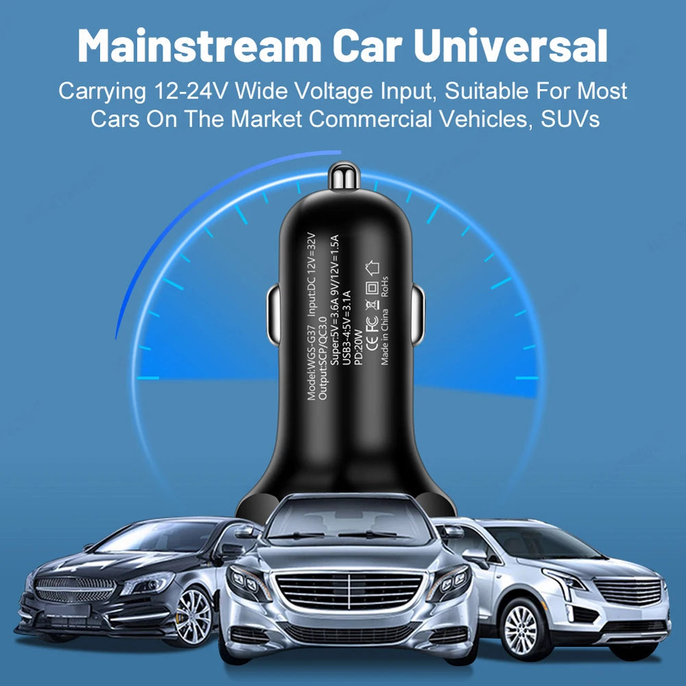 USB PD 250W Car Charger