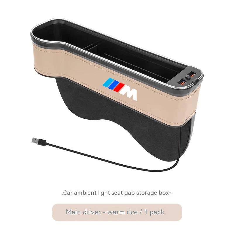 Car USB Charging Light Seat Storage Case