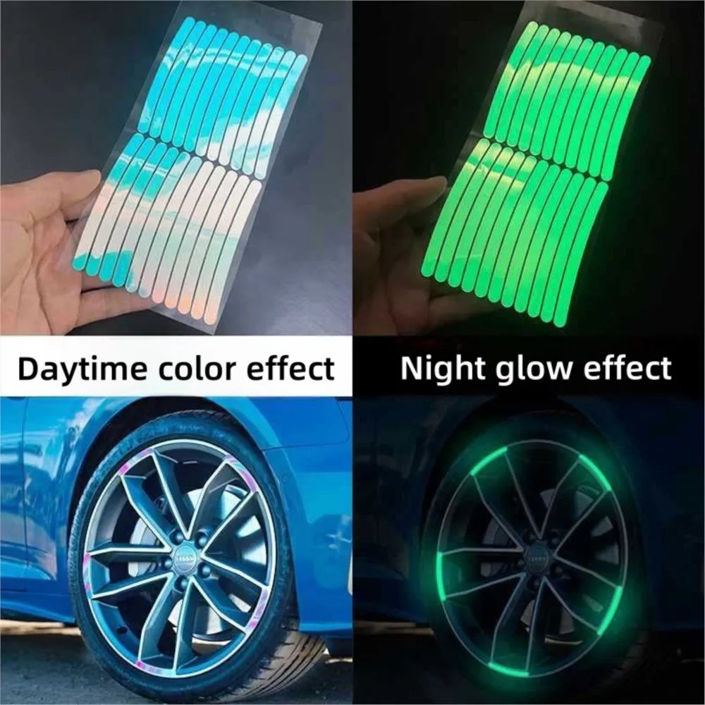 20pcs Car Wheel Hub Reflective Sticker