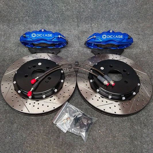 Aluminum Alloy 4-Pot Big Brake Caliper Kit with 355×28mm Drilled & Slotted Discs