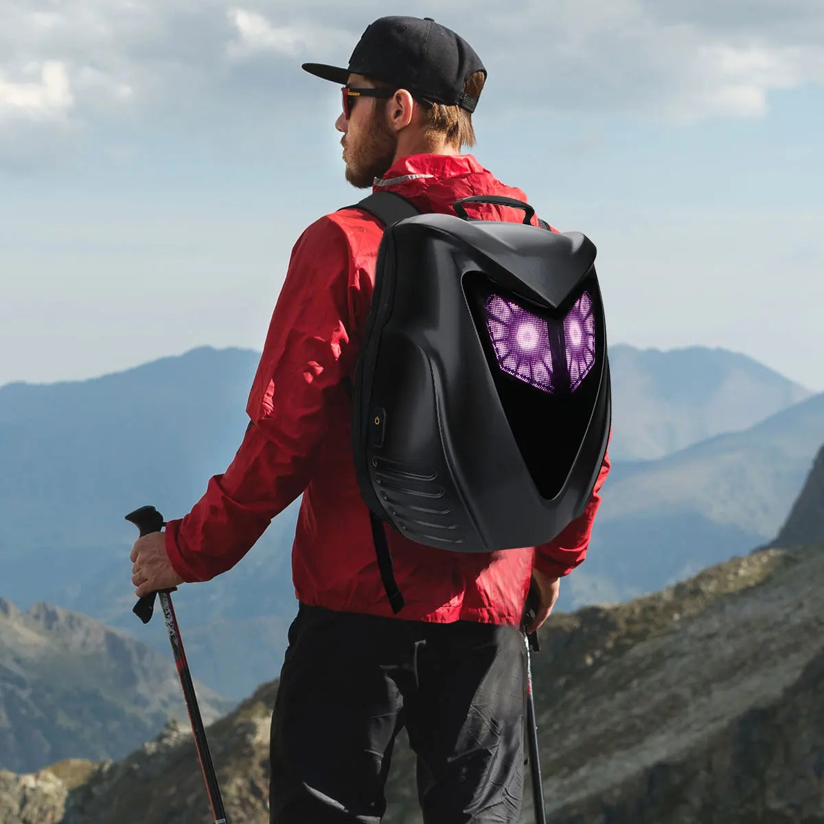 LOY Owl Design LED Display Smart Motorcycle & Cycling Backpack