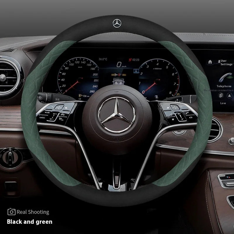 Leather Suede Steering Wheel Cover – Non-Slip & Comfortable