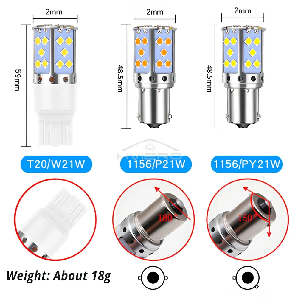 4X P21W LED 1156 / BA15S / PY21W / BAU15S Bulbs