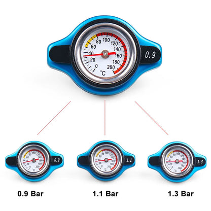 Small & Big Head Radiator Thermostat Cap – Water Tank Cover with Temperature Gauge, 0.9BAR / 1.1BAR / 1.3BAR