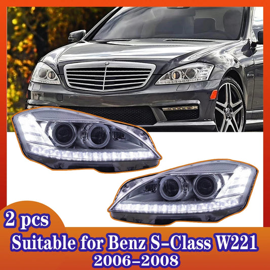 Mercedes-Benz S-Class W221 Headlight Assembly (2006-2008) – LED Daytime Running Lights