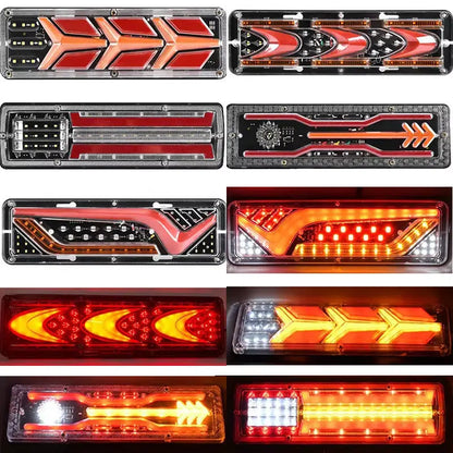 2Pcs 12V/24V LED Tail Lights for Trailers, Trucks, Buses