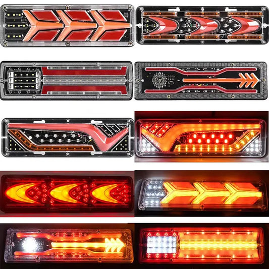 2Pcs 12V/24V LED Tail Lights for Trailers, Trucks, Buses