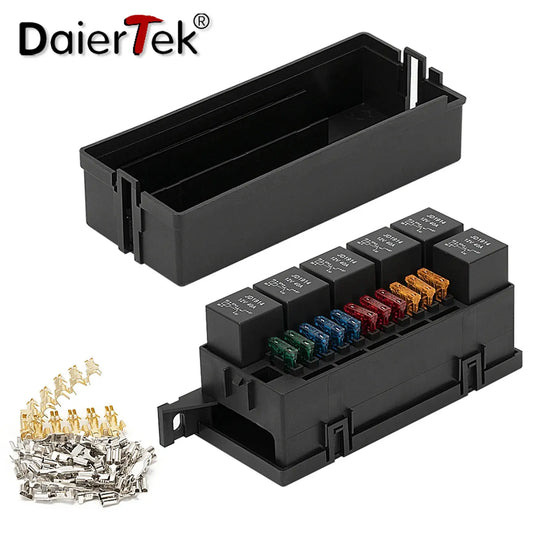 12V 11-Way Auto Fuse & Relay Box with 5-Pin Relay – Car, Marine, Truck, Trailer, Boat