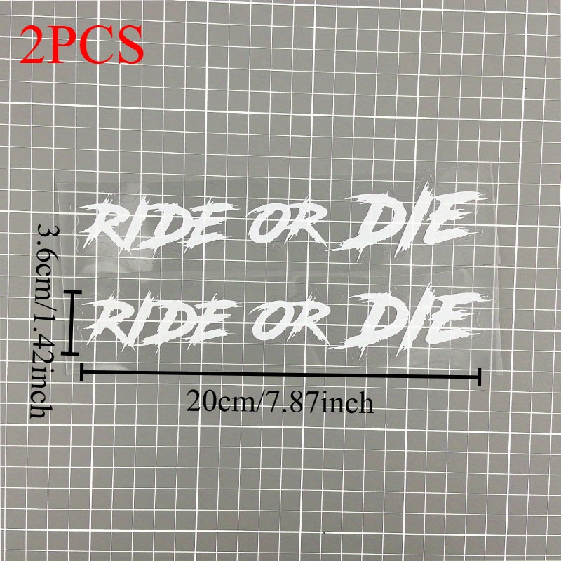 2PCS Ride or Die Motorcycle Helmet Stickers