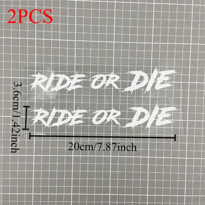 2PCS Ride or Die Motorcycle Helmet Stickers