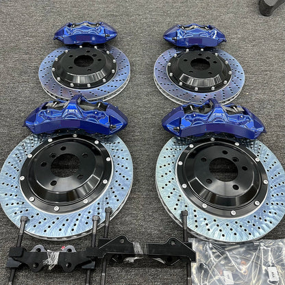 Blue 6-Piston 380mm & 4-Pot 355mm Brake Caliper Kit – 2-Piece Rotor Disc Brake