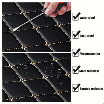 5Pcs Universal PU Leather Car Floor Mats – Waterproof Auto Foot Pad Protector Set