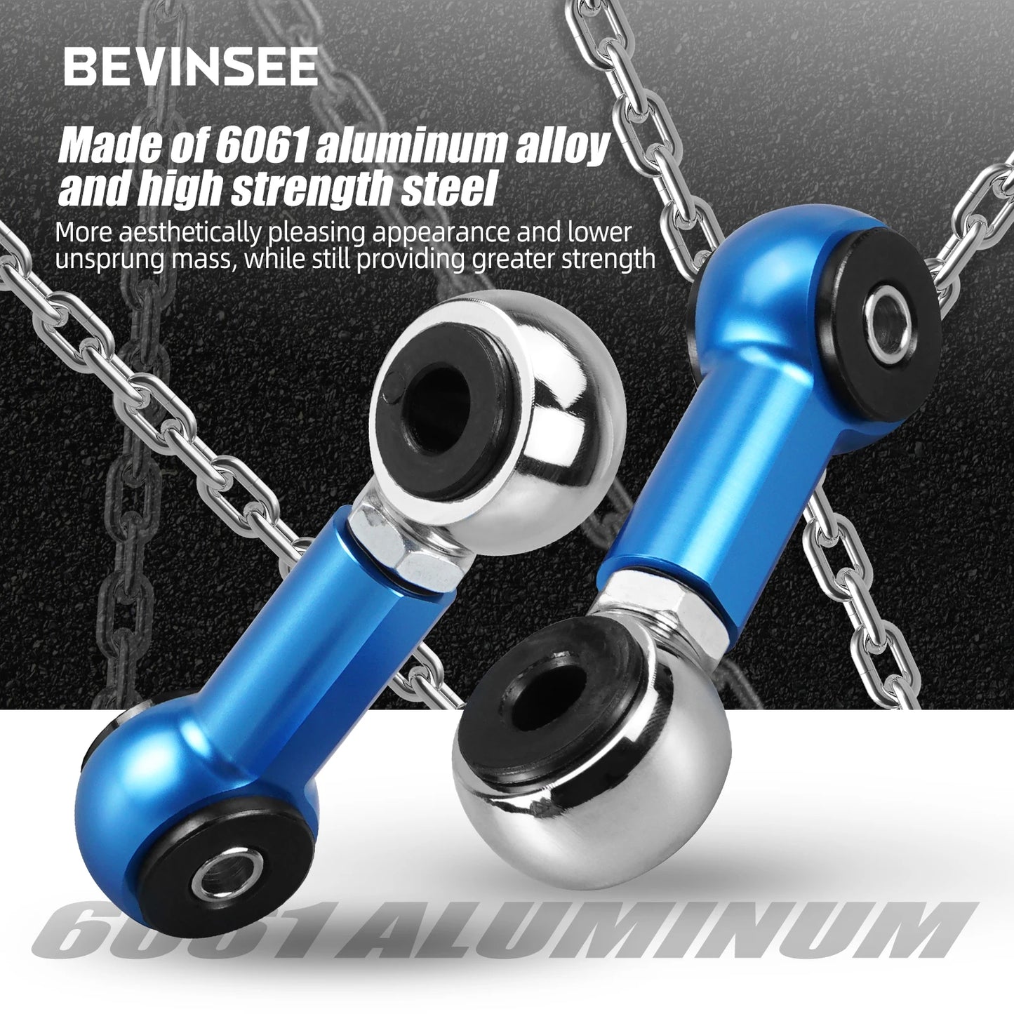 Pair 80A Adjustable Rod Rear Sway Bar End Link Suspension