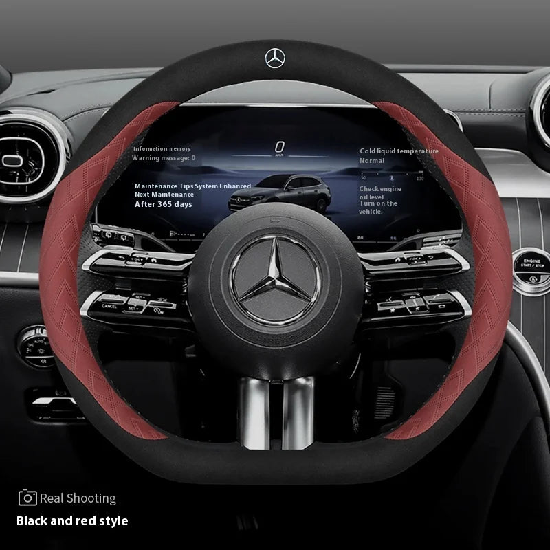 Leather Suede Steering Wheel Cover – Non-Slip & Comfortable