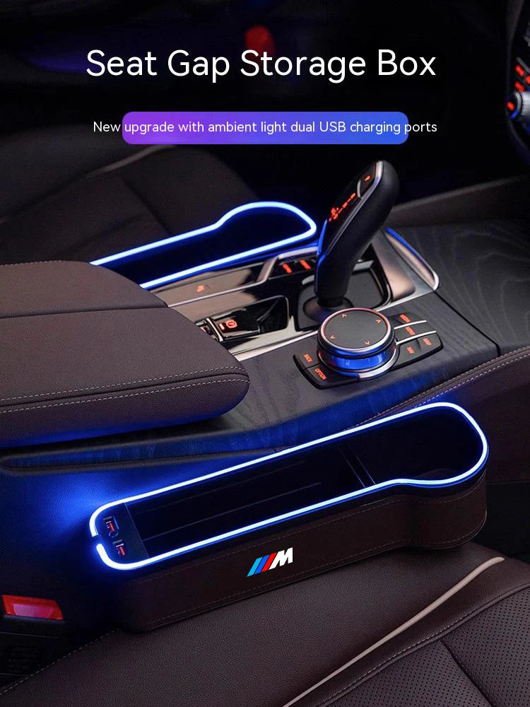 Car USB Charging Light Seat Storage Case