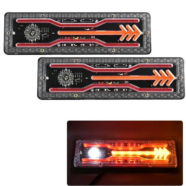 2Pcs 12V/24V LED Tail Lights for Trailers, Trucks, Buses