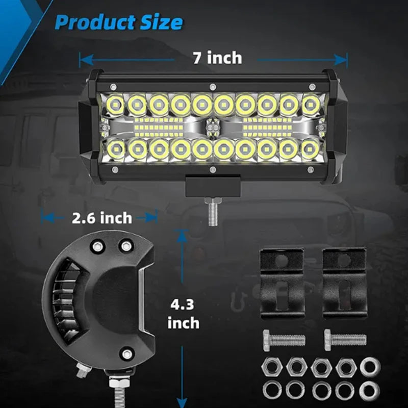280W LED Light Bar – Super Bright Off-Road Driving Work Light for Trucks, SUVs, ATVs, and Boats