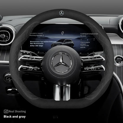 Leather Suede Steering Wheel Cover – Non-Slip & Comfortable
