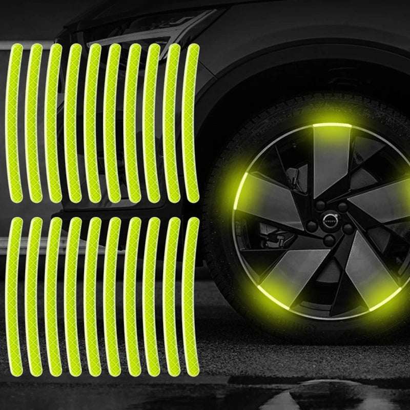 20pcs Car Wheel Hub Reflective Sticker