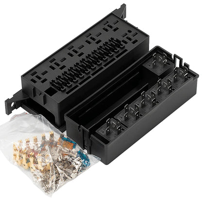 12V 11-Way Auto Fuse & Relay Box with 5-Pin Relay – Car, Marine, Truck, Trailer, Boat