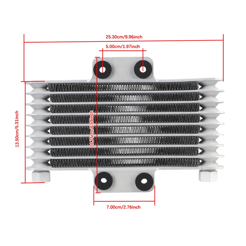 8-Row Transmission Radiator Oil Cooler – Aluminum Alloy Condenser for Motorcycle, ATV, Moto, Engine Cooling System