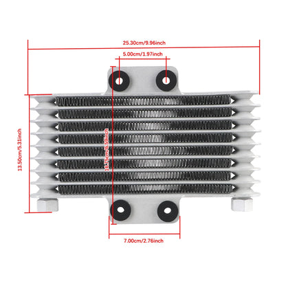 8-Row Transmission Radiator Oil Cooler – Aluminum Alloy Condenser for Motorcycle, ATV, Moto, Engine Cooling System