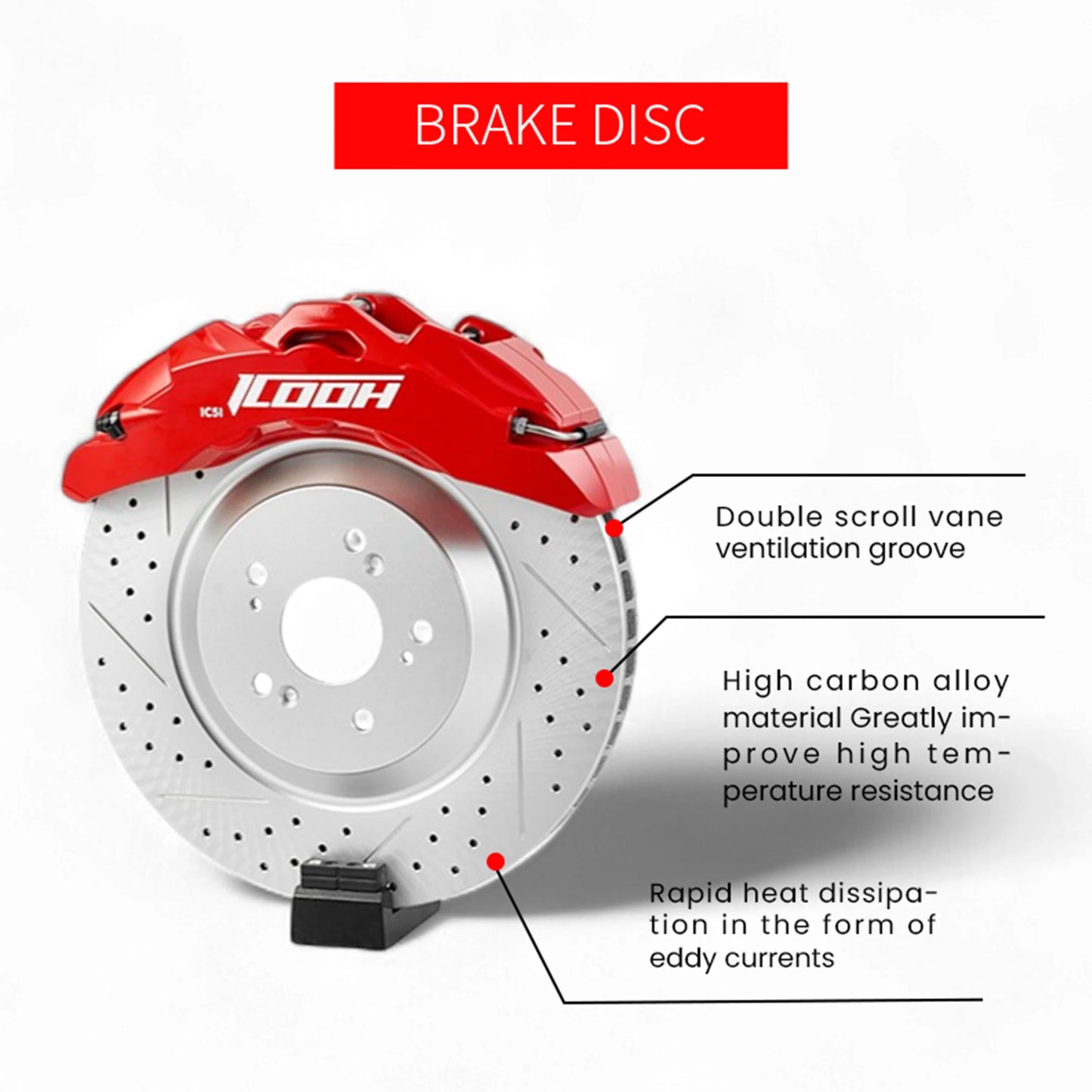 Front Brake Caliper Kit 6-Piston for Audi A6 C5/C6/C7/C8