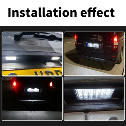 2Pcs 6000K White LED License Plate Lights