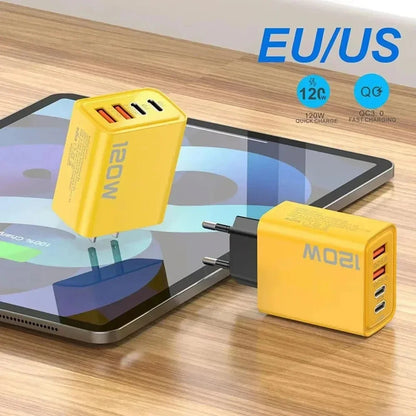 4 Ports USB C  Fast Charger Adapter