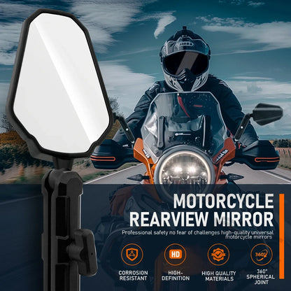 Universal Motorcycle Side Mirrors – Adjustable & Folding