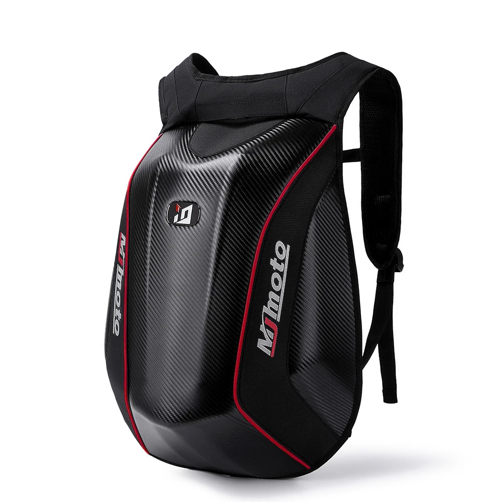 Carbon Fiber Motorcycle Backpack – Hard Shell Waterproof Helmet Bag